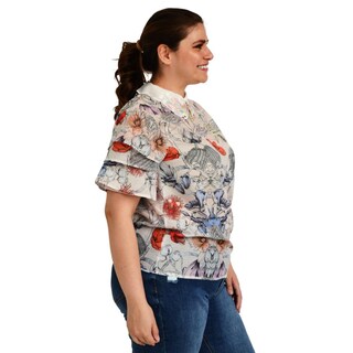 Foto 2 | Foto 2 | Blusa Cuello Bordado Roman Fashion color Blanco