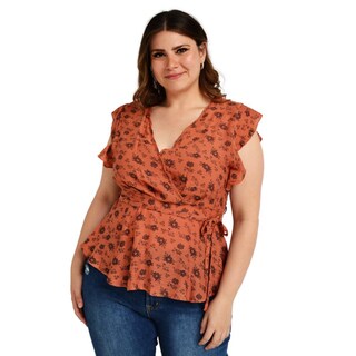 Foto 2 | Foto 2 | Blusa Escote Cruzado Roman Fashion Tallas Extras color Marrón