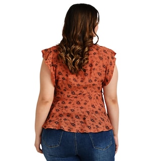 Foto 3 | Foto 3 | Blusa Escote Cruzado Roman Fashion Tallas Extras color Marrón