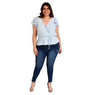 Foto 5 | Foto 5 | Blusa Manga Mariposa Roman Fashion Tallas Extras color Azul