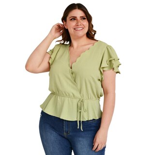 Foto 1 | Foto 1 | Blusa Manga Mariposa Roman Fashion Tallas Extras color Verde