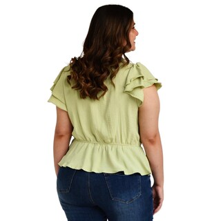 Foto 3 | Foto 3 | Blusa Manga Mariposa Roman Fashion Tallas Extras color Verde