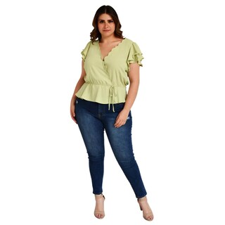 Foto 5 | Foto 5 | Blusa Manga Mariposa Roman Fashion Tallas Extras color Verde