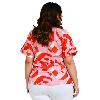 Foto 3 | Foto 3 | Blusa Fresca con Bolsillos Roman Fashion Tallas Extras 1813 color Naranja