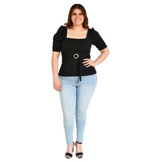 Foto 5 | Foto 5 | Blusa Roman Fashion color Negro para Mujer