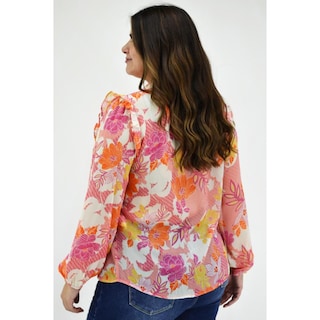 Foto 3 | Foto 3 | Blusa De Chiffon Estampado Roman Fashion /tallas Extras, 2258 (rosa) Rosa