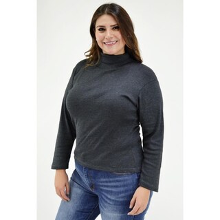 Foto 2 | Foto 2 | Blusa Cuello De Tortuga Roman Fashion/ Tallas Extras, 316 (gris Oscuro) Gris Oscuro