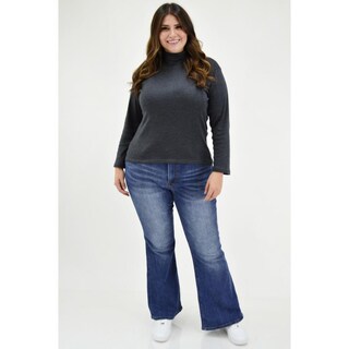 Foto 5 | Foto 5 | Blusa Cuello De Tortuga Roman Fashion/ Tallas Extras, 316 (gris Oscuro) Gris Oscuro