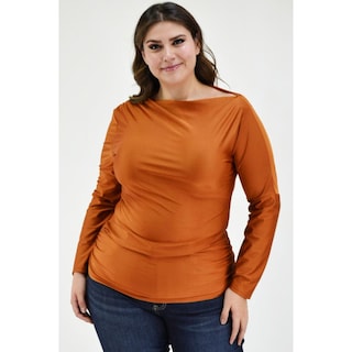 Foto 5 | Foto 5 | Blusa Escote Barco Roman Fashion 1852 Marrón