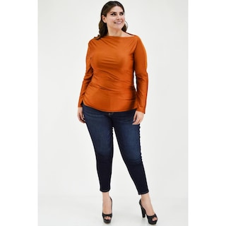 Foto 6 | Foto 6 | Blusa Escote Barco Roman Fashion 1852 Marrón