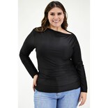 Blusa para Dama Roman Fashion Escote Barco color Negro