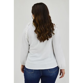 Foto 3 | Foto 3 | Blusa Hombro con Escarola Roman Fashion 12258 Blanca
