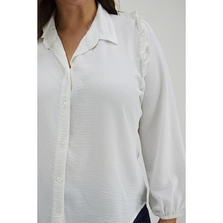 Foto 4 | Foto 4 | Blusa Hombro con Escarola Roman Fashion 12258 Blanca