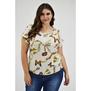 Foto 1 | Foto 1 | Blusa Manga Corta Roman Fashion Beige para Mujer