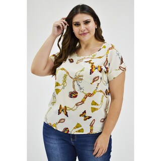 Foto 2 | Foto 2 | Blusa Manga Corta Roman Fashion Beige para Mujer