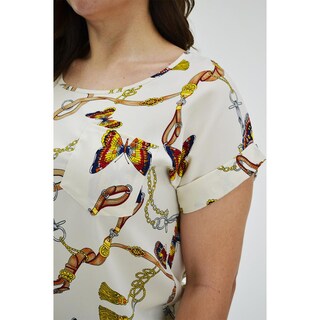 Foto 4 | Foto 4 | Blusa Manga Corta Roman Fashion Beige para Mujer