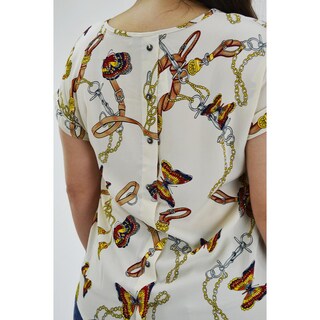 Foto 5 | Foto 5 | Blusa Manga Corta Roman Fashion Beige para Mujer