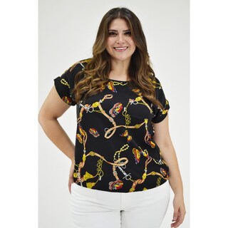 Foto 1 | Foto 1 | Blusa Manga Corta Roman Fashion Tallas Extras 5523 color Negro