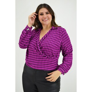 Foto 1 | Foto 1 | Blusa Cruzada Roman Fashion Tallas Extras 1835 color Púrpura