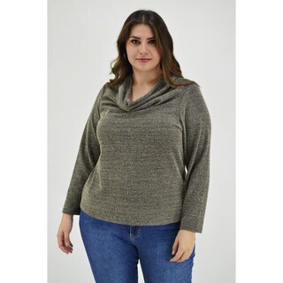 Foto 1 | Foto 1 | Blusa Cuello Drapeado Roman Fashion Tallas Extras Marrón