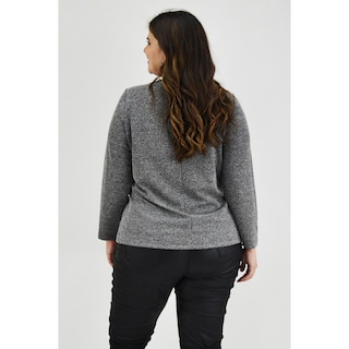 Foto 3 | Foto 3 | Blusa Cuello Drapeado Roman Fashion Tallas Extras 11904 color Gris