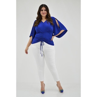 Foto 6 | Foto 6 | Blusa con Jareta Roman Fashion 1846 Azul