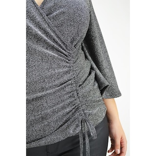 Foto 4 | Foto 4 | Blusa Glitter con Jareta Roman Fashion BL-GR-1804 Plata Tallas Extras