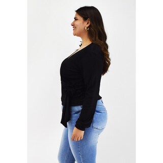 Foto 2 | Foto 2 | Blusa Escote Cruzado Roman Fashion Tallas Extras Negra