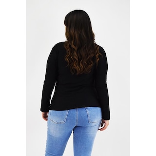 Foto 3 | Foto 3 | Blusa Elegante de Satín Roman Fashion Negra Tallas Extras para Mujer