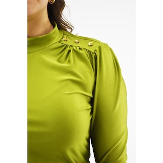 Foto 4 | Foto 4 | Blusa de Satín Roman Fashion 1802 Verde Lima Tallas Extras