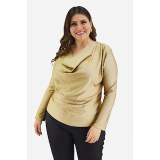 Foto 1 | Foto 1 | Blusa de Satín Roman Fashion Dorada para Mujer