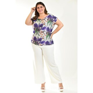 Foto 5 | Foto 5 | Blusa Estampada Román Fashion Tallas Extras Estampado Lila para Mujer