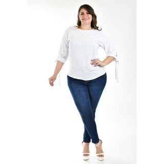 Foto 6 | Foto 6 | Blusa con Detalle de Perlas Roman Fashion Tallas Extras Blanca para Mujer