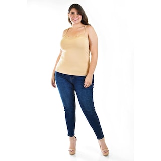 Foto 5 | Foto 5 | Camiseta Básica de Tirantes Roman Fashion Nude Tallas Extras para Mujer