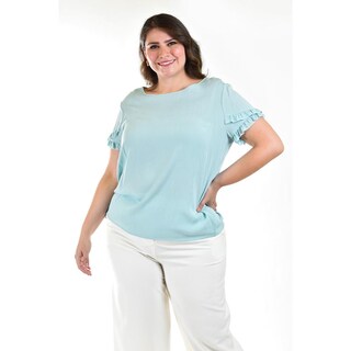 Foto 1 | Foto 1 | Blusa Roman Fashion Azul Tallas Extras para Mujer