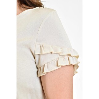 Foto 4 | Foto 4 | Blusa Manga Doble Holán Roman Fashion Beige Tallas Extras para Mujer