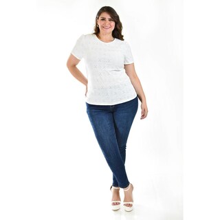 Foto 6 | Foto 6 | Blusa Con Detalles Calados Roman Fashion /tallas Extras, 016 (blanco) Blanco