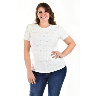 Foto 5 | Foto 5 | Blusa Con Detalles Calados Roman Fashion /tallas Extras, 016 (blanco) Blanco