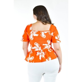 Foto 3 | Foto 3 | Blusa con Jareta Roman Fashion Tallas Extras Naranja para Mujer