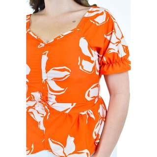 Foto 4 | Foto 4 | Blusa con Jareta Roman Fashion Tallas Extras Naranja para Mujer