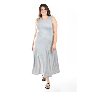 Foto 1 | Foto 1 | Maxivestido con Strech Roman Fashion Tallas Extras Gris para Mujer