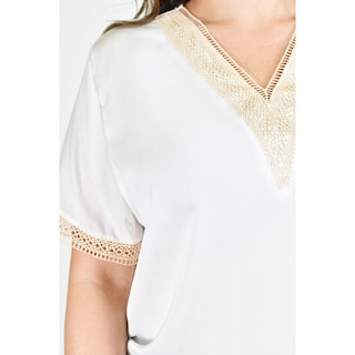 Foto 4 | Foto 4 | Blusa De Chifon Con Encaje Roman Fashion /tallas Extras, 009 (blanco) Blanco