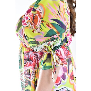 Foto 4 | Foto 4 | Blusa Floreada De Chiffon Roman Fashion /tallas Extras, 1826 (lima Flores) Verde Lima