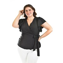 Blusa Manga Mariposa Roman Fashion /tallas Extras, 1840 (negro) Negro