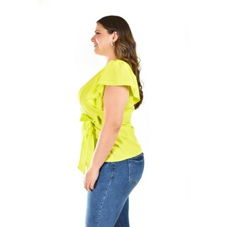 Foto 2 | Foto 2 | Blusa Manga Mariposa Roman Fashion /tallas Extras, 1840 (lima) Verde Lima