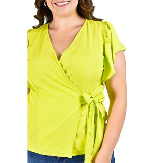 Foto 4 | Foto 4 | Blusa Manga Mariposa Roman Fashion /tallas Extras, 1840 (lima) Verde Lima