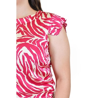 Foto 4 | Foto 4 | Blusa Estampado Zebra Roman Fashion/ Tallas Extras, 4048 (fiusha) Multicolor
