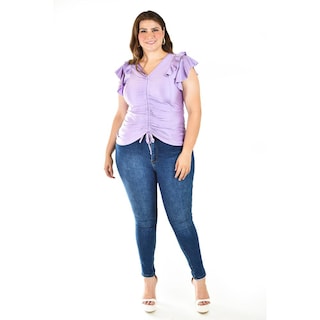 Foto 5 | Foto 5 | Blusa Con Jareta Roman Fashion /tallas Extras, 1779 (lila) Lila