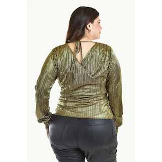 Foto 3 | Foto 3 | Blusa Efecto Metalico Roman Fashion /tallas Extras, 1883 (dorado) Dorado