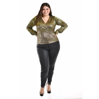Foto 6 | Foto 6 | Blusa Efecto Metalico Roman Fashion /tallas Extras, 1883 (dorado) Dorado